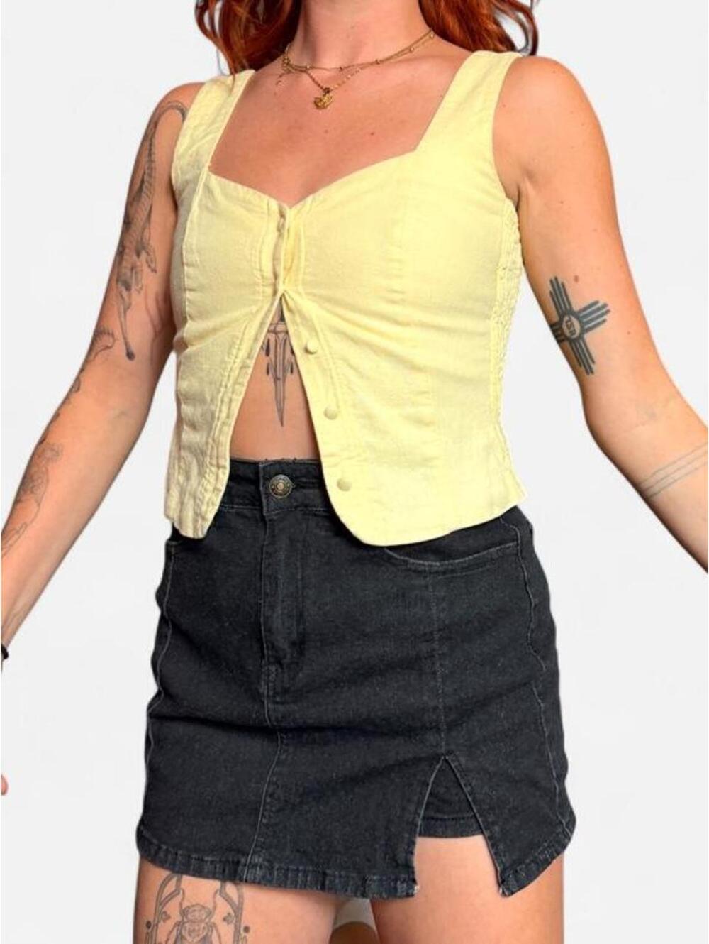 Old Navy Women's Yellow Corset
